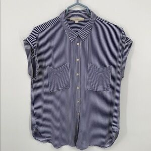 LOFT Sleeveless Button Down Shirt Size Large